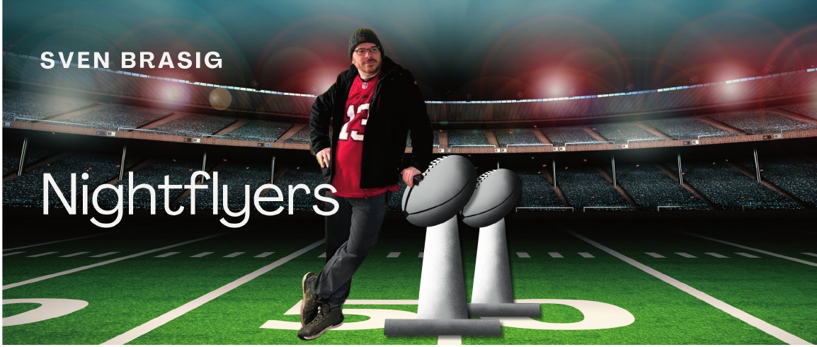 Nightflyers Owner Sven Brasig in einem Football-Stadion